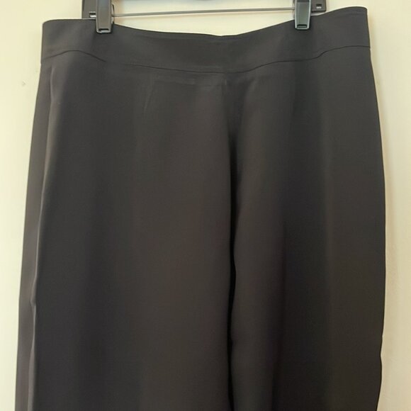 🖤 Vintage Louben Women’s Black 100% Silk Wide-Leg High-Waisted Trousers - Picture 7 of 9